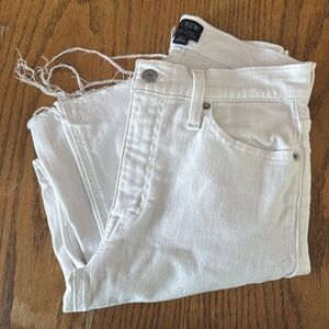 J. Crew White Flare Crop Jeans
